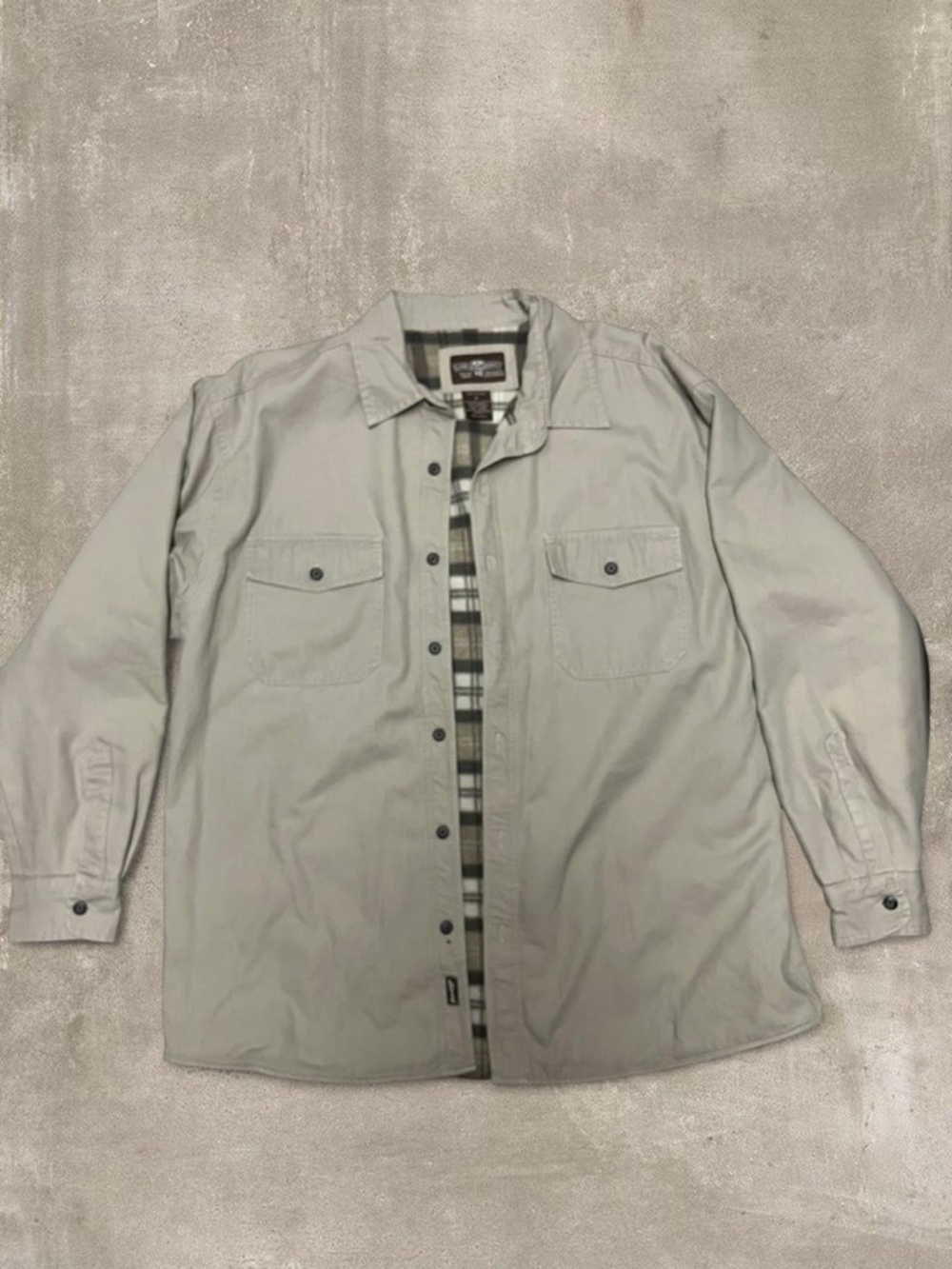 Levi’s Flannel Lined Button Up Jacket XL Tan Work Shirt Coat